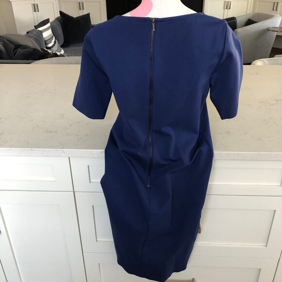 Brooks Brothers Elegant Jersey Boatneck Sheath Dress Cobalt Blue Sz 6 - Picture 9 of 14